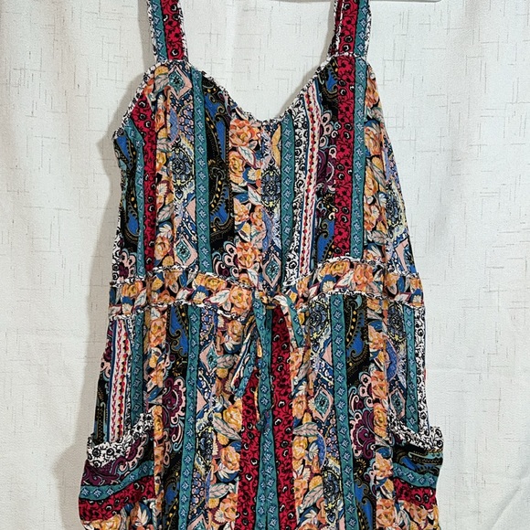 Anthropologie Calais Rainbow Patchwork Jumpsuit Size M - Picture 4 of 11